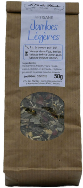 Tisane JAMBES LEGERES sachet 50g
