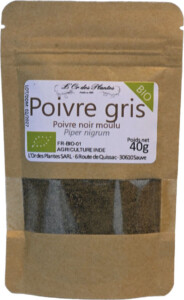 POIVRE NOIR moulu (dit poivre gris) 40g*